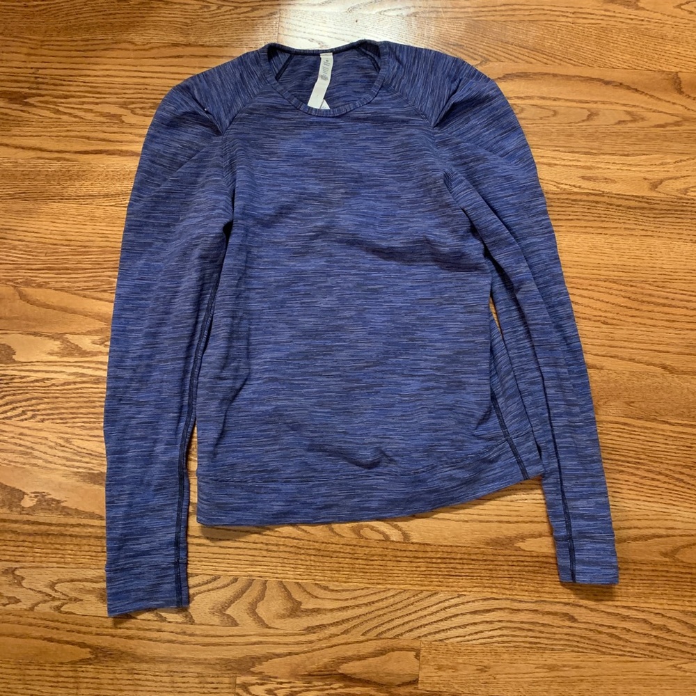 Lululemon Long Sleeve Heathered Blue Top